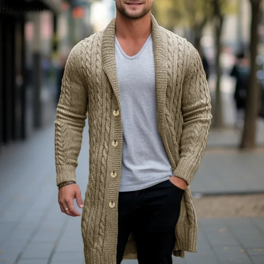 Slim Fit Knitted Vest Men Long Model