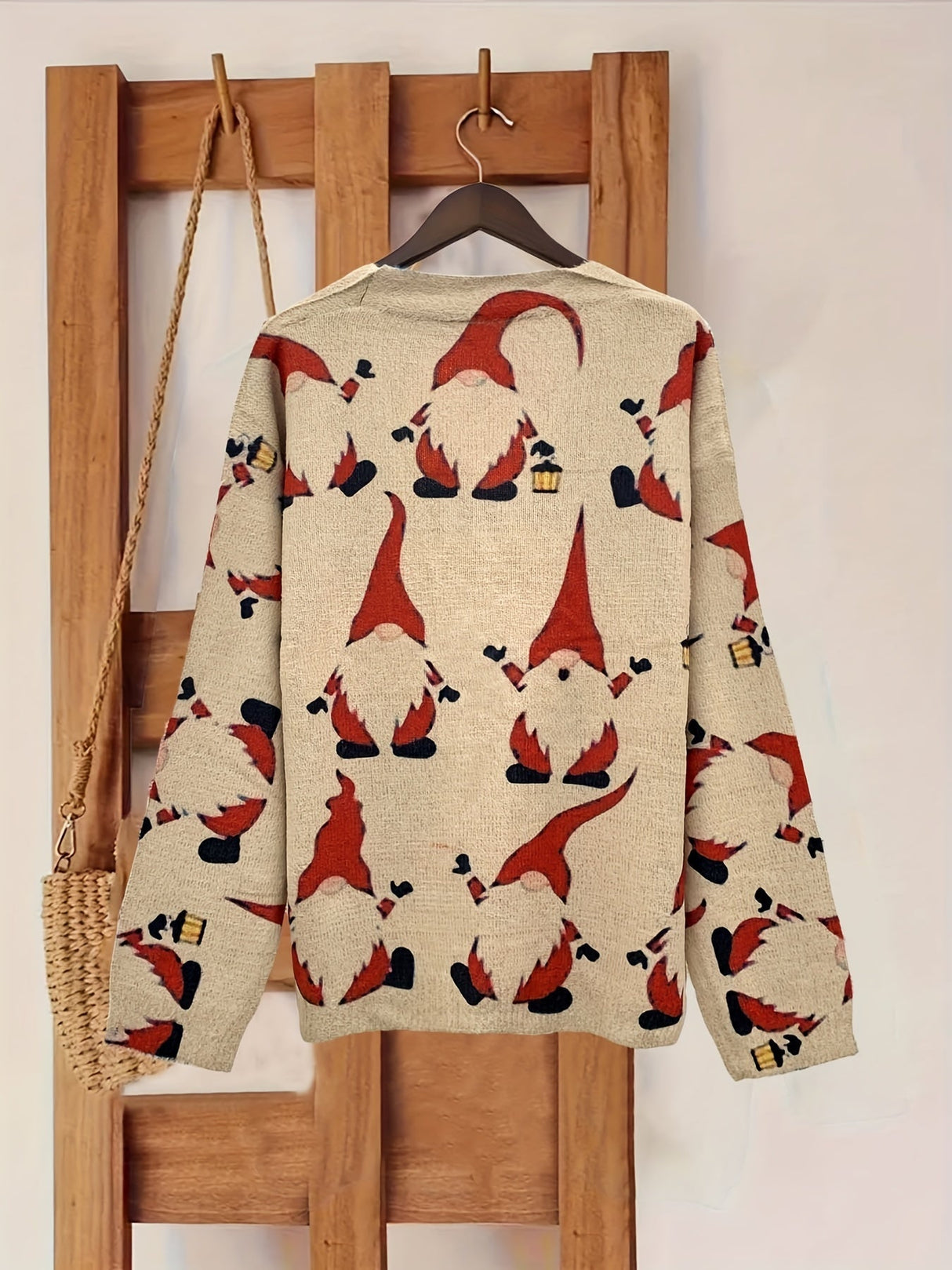 Julecardigan med rensdyr – Dame vintervest med festligt design