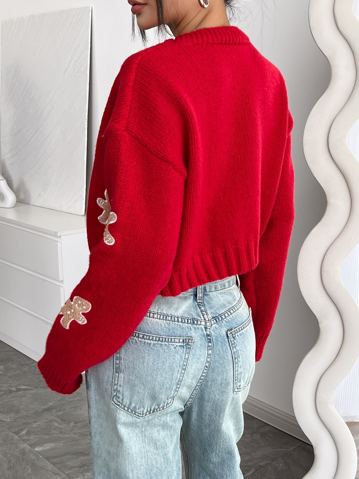 Gingerbread Julecardigan til Damer – Varmt Vinterstrik