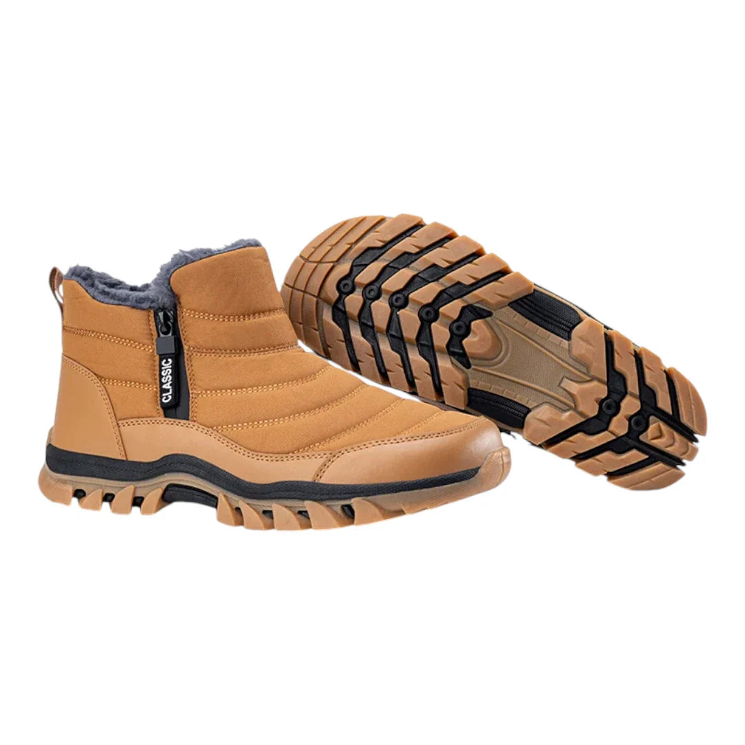 Men's Winter Outdoor Boots – Warm Non-Slip Ankle Boots with Zipper