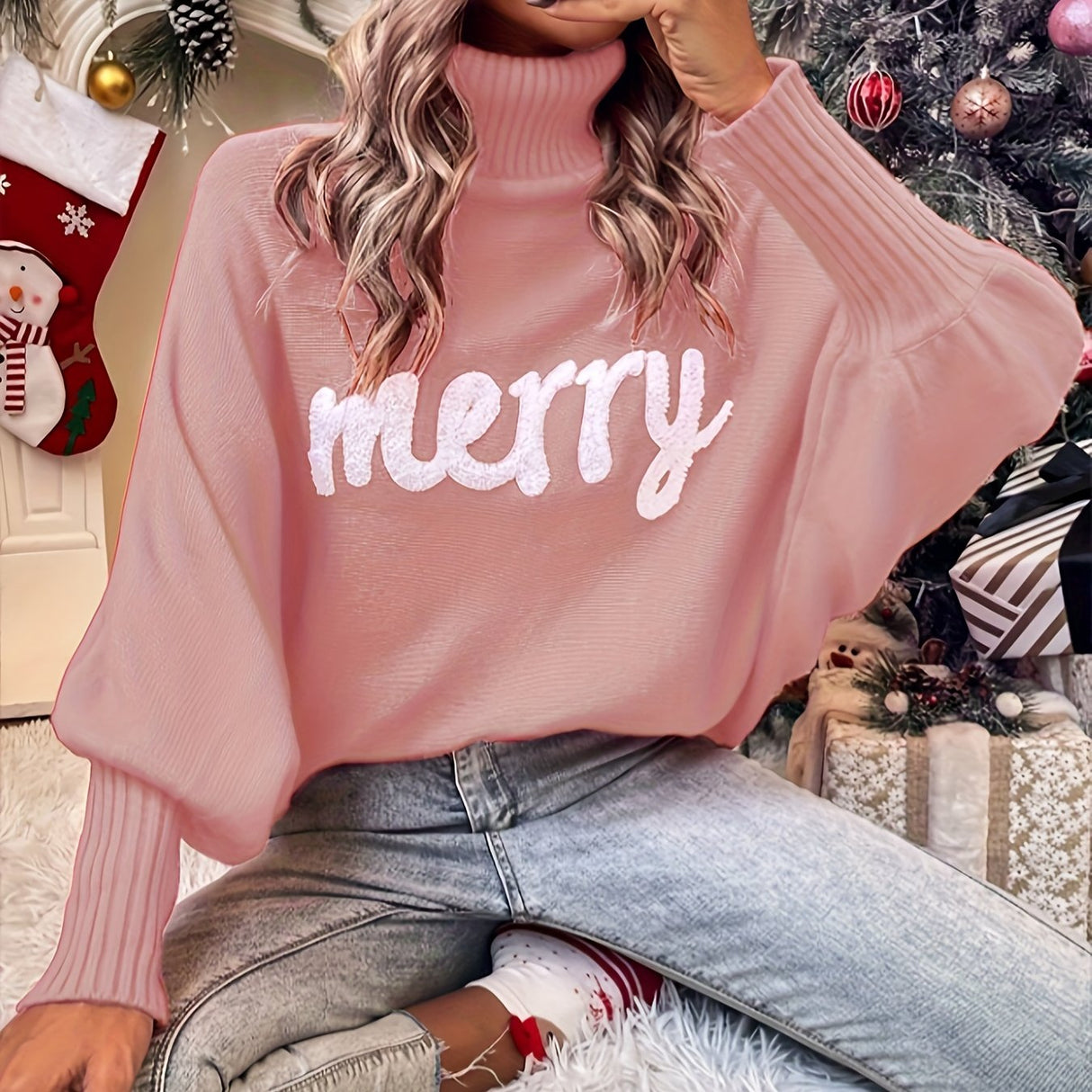Dame Juletrøje “Merry” – Komfortabel Vinter Sweater