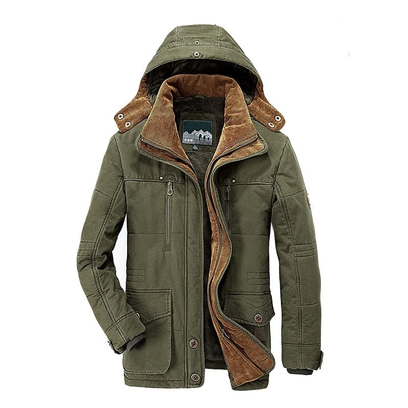 Robuste Herren Winterjacke – Warme Outdoor Modell mit Kapuze und Taschen