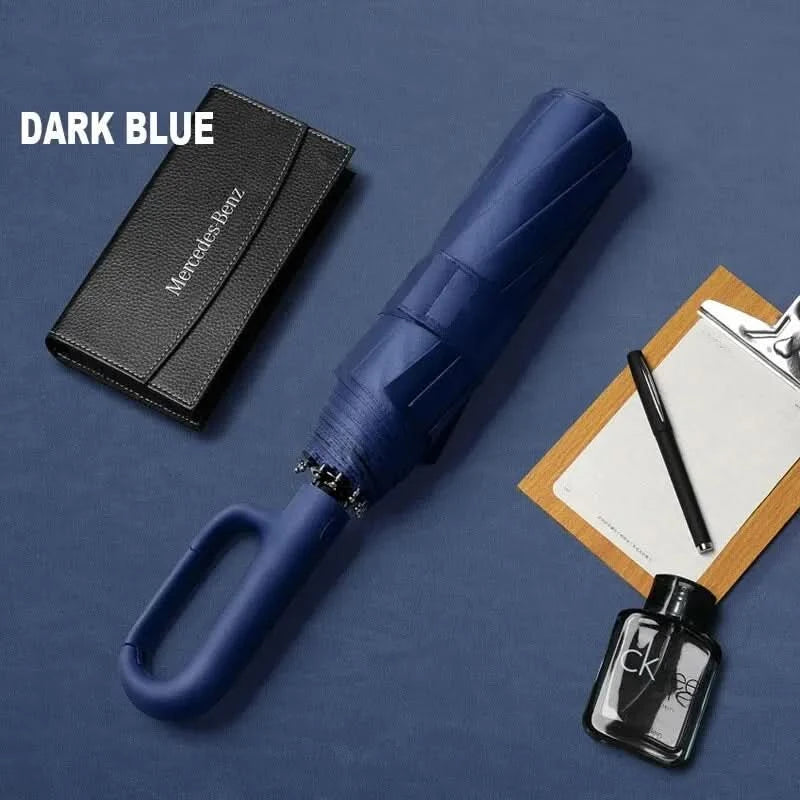 Automatisk Sammenklappelig Paraply – Kompakt & UV-beskyttende Design