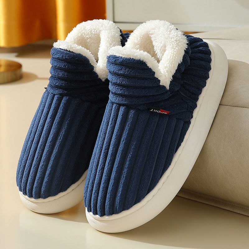 Warm ribbed knitted slippers – Comfortable slippers for the home