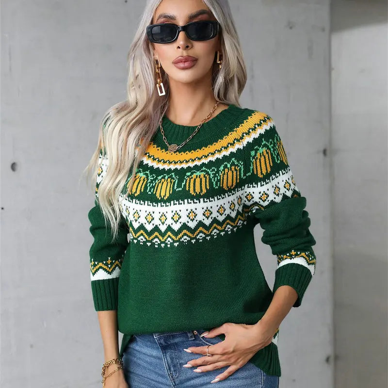 Lady Winter Knit – Nordic Knit Sweater with Atmospheric Pattern
