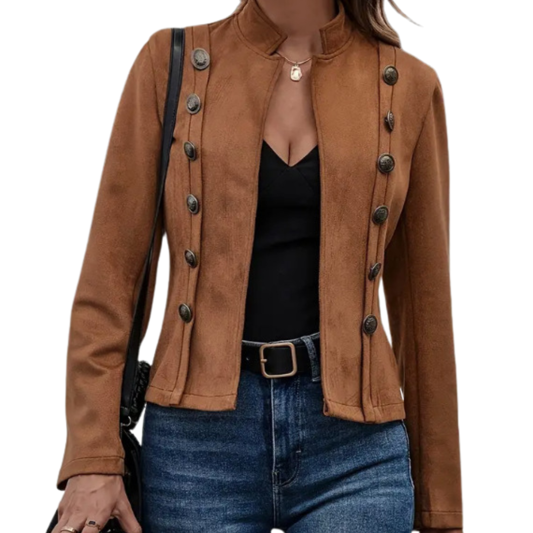 Elegante Damenjacke im Wildleder-Look – komfortabel für Herbst und Winter