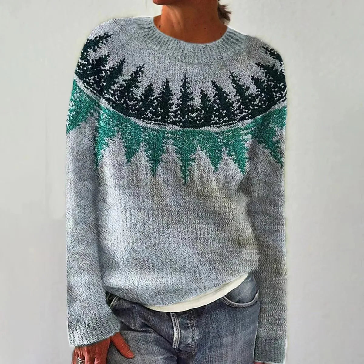 Retro Sweater med Komfortabel Pasform og Stilfuldt Design
