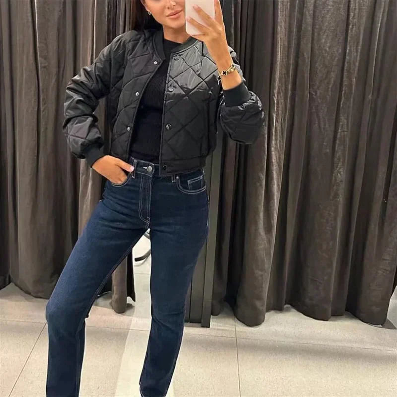 Casual Varm Bomberjakke til Damer - Stilfuld og Komfortabel