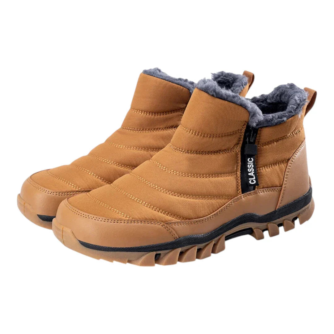 Men's Winter Outdoor Boots – Warm Non-Slip Ankle Boots with Zipper
