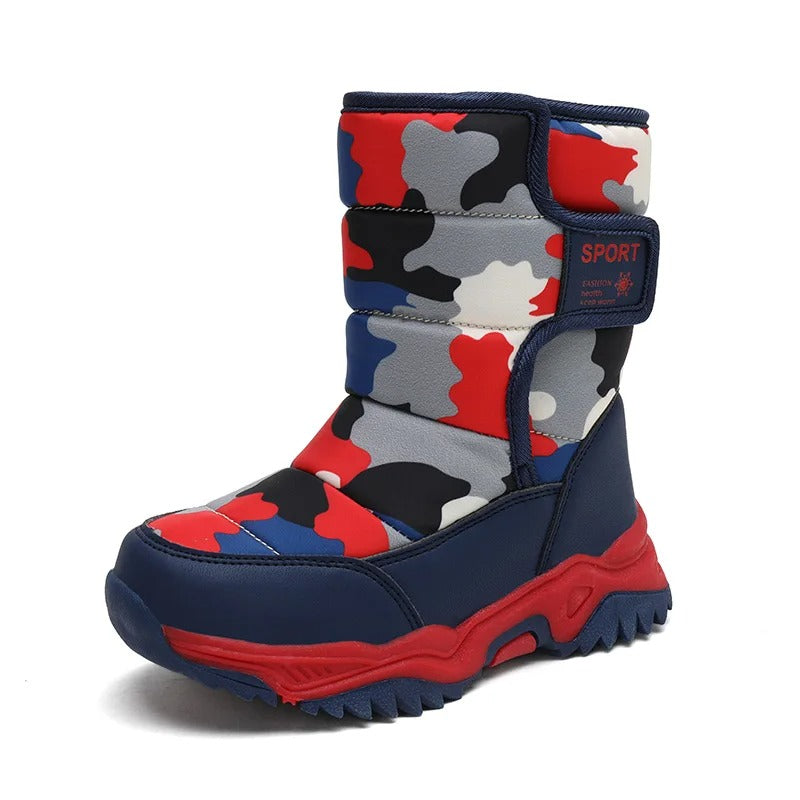 Children's winter boots – Warm camouflage snow boots with non-slip sole