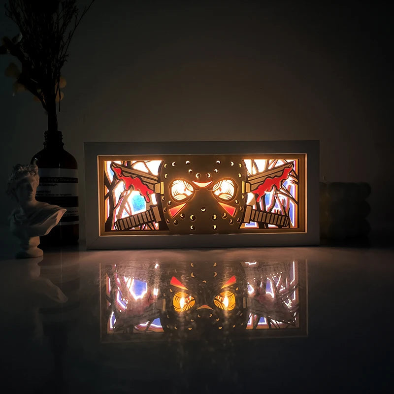 Anime LED Shadow Box – Oplyst Dekorationslampe med Farveeffekter