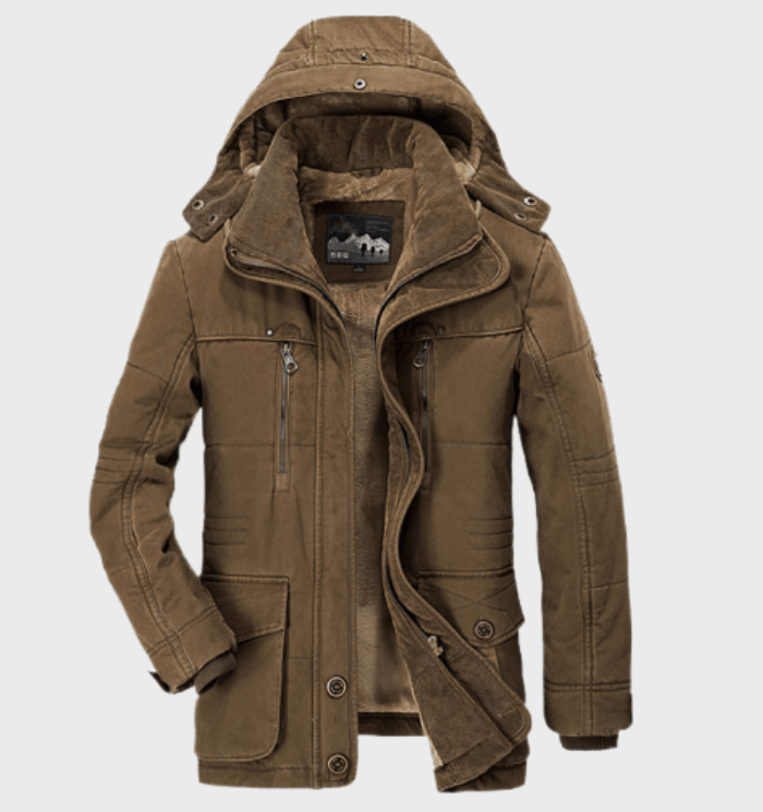 Herren Wattierte Winterparka mit Kapuze – Warm & Windabweisend
