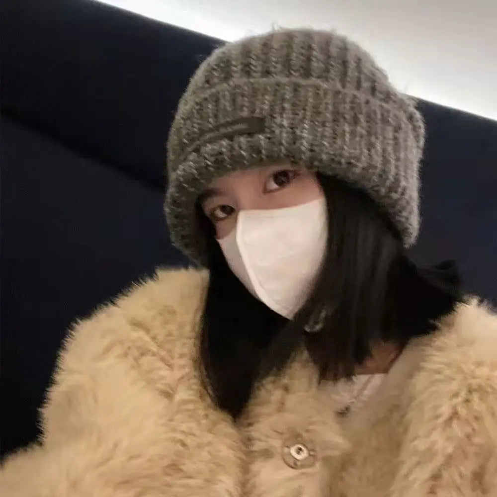 Oversized Strikket Beanie – Varm & Moderne Vinterhue til Damer