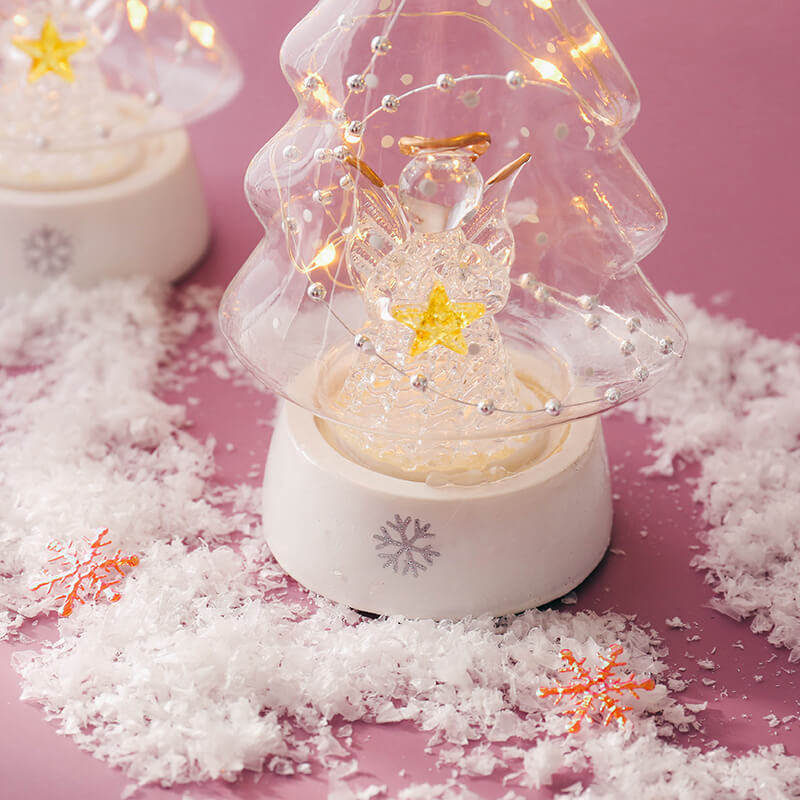 Glas LED Juletræslampe – Varm Lys Dekoration til Hjemmet