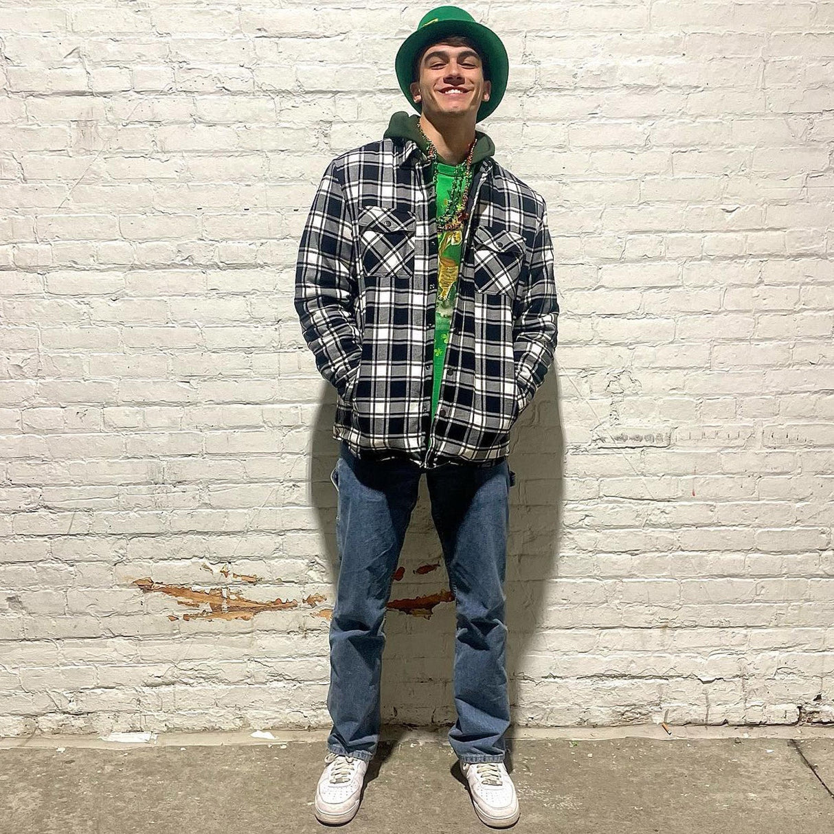 Herre Flannel Vintervest med Vatteret Foring