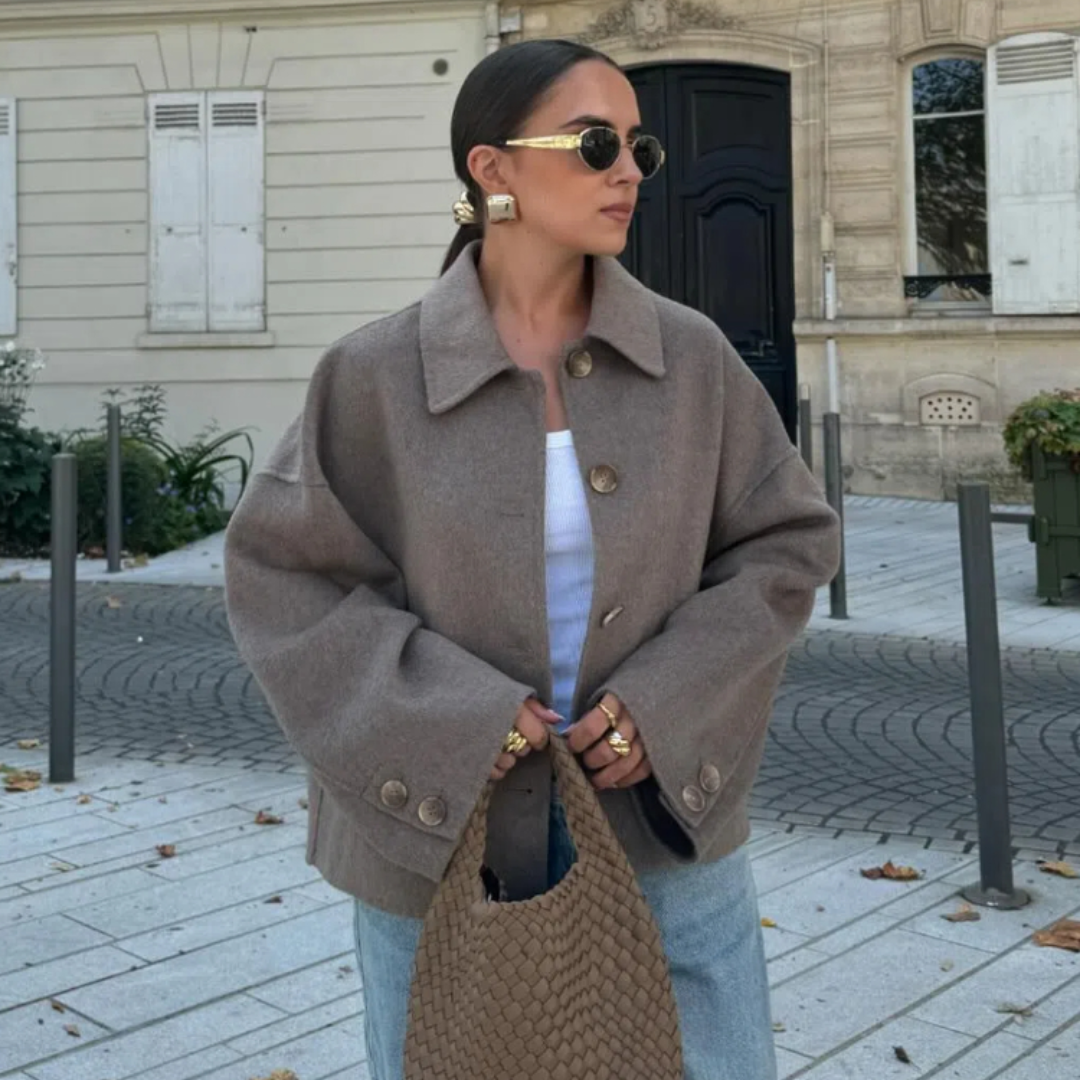 Elegant Oversized Damejakke - Komfort og Stil