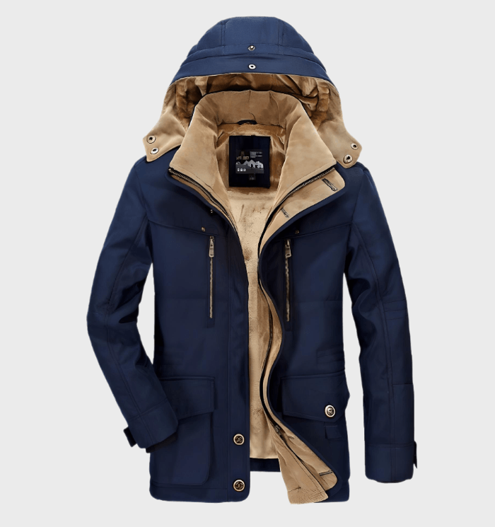 Herren Wattierte Winterparka mit Kapuze – Warm & Windabweisend