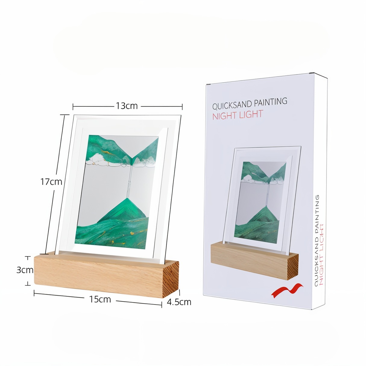 LED Sandkunst Ramme – Bevægelig Sandmaleri med Træbase