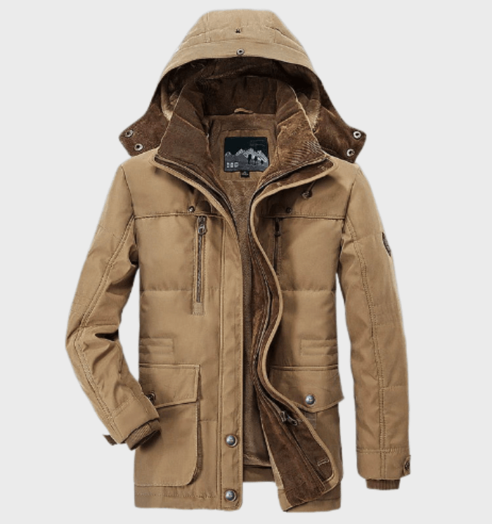 Herren Wattierte Winterparka mit Kapuze – Warm & Windabweisend
