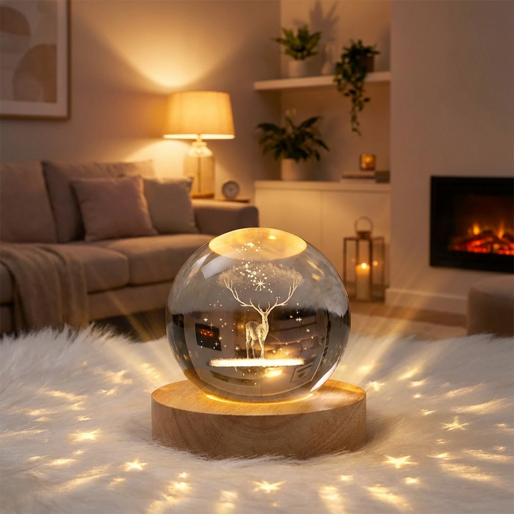 Unik Stemningslampe med 3D Effekt og Varmt Lys