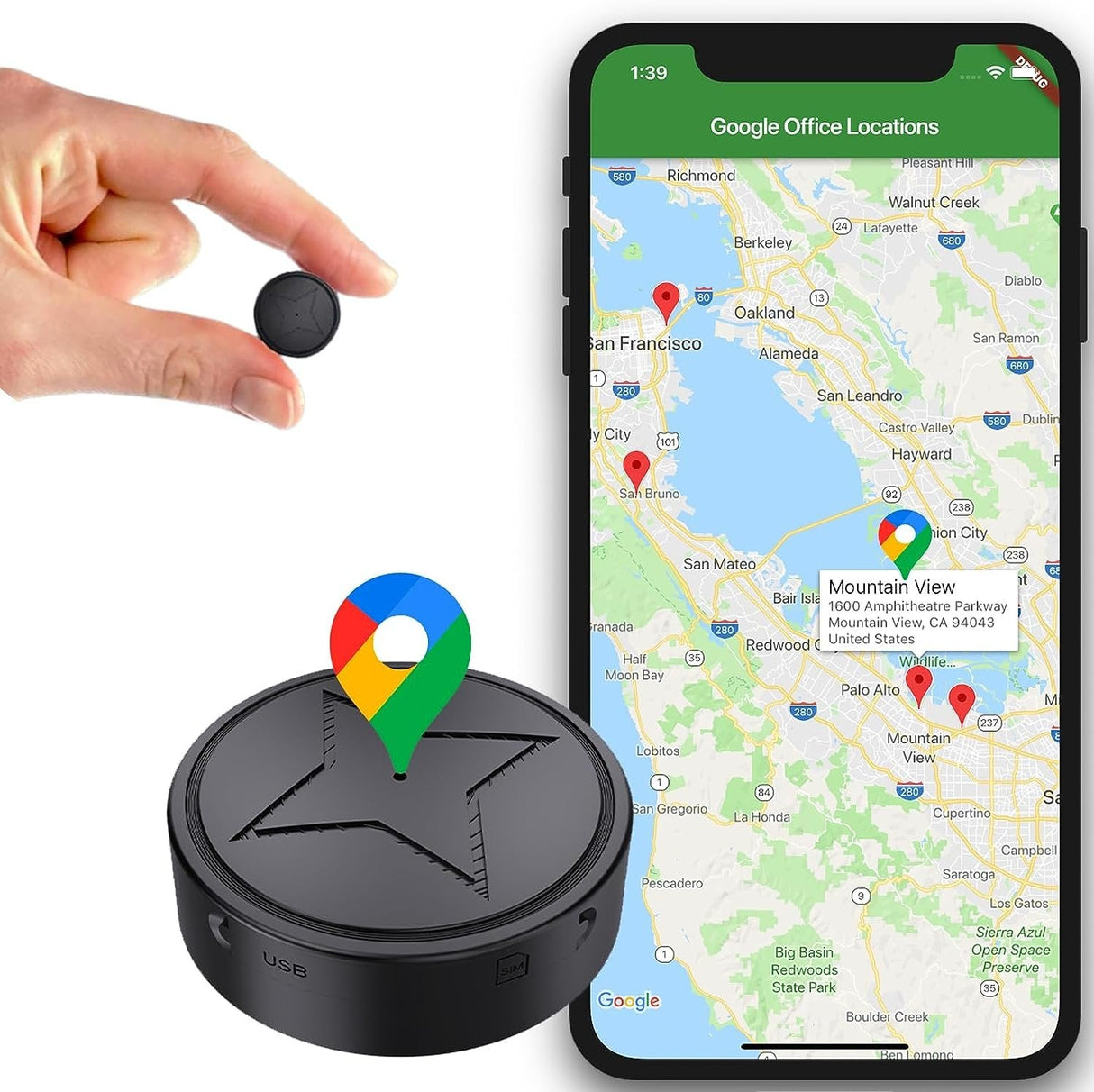 Magnetisk Mini GPS Tracker – Live Sporing til Bil, Motorcykel & Trailer