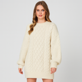 Strikket Sweaterkjole til Damer – Varm, Stilfuld & Komfortabel