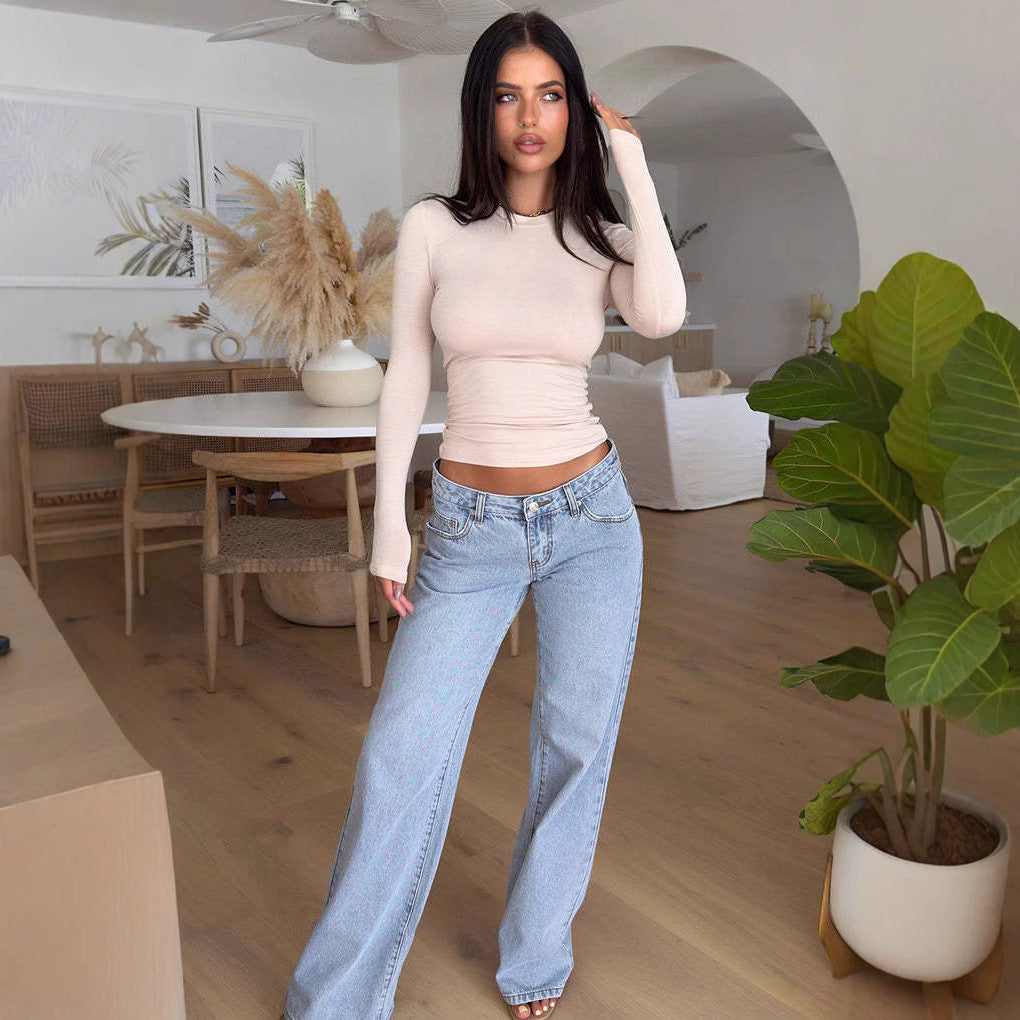 Elegante Low Rise Jeans til Damer - Trendy og Alsidig