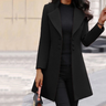 Dame Lang Trenchcoat i Sort - Tidløs Elegance