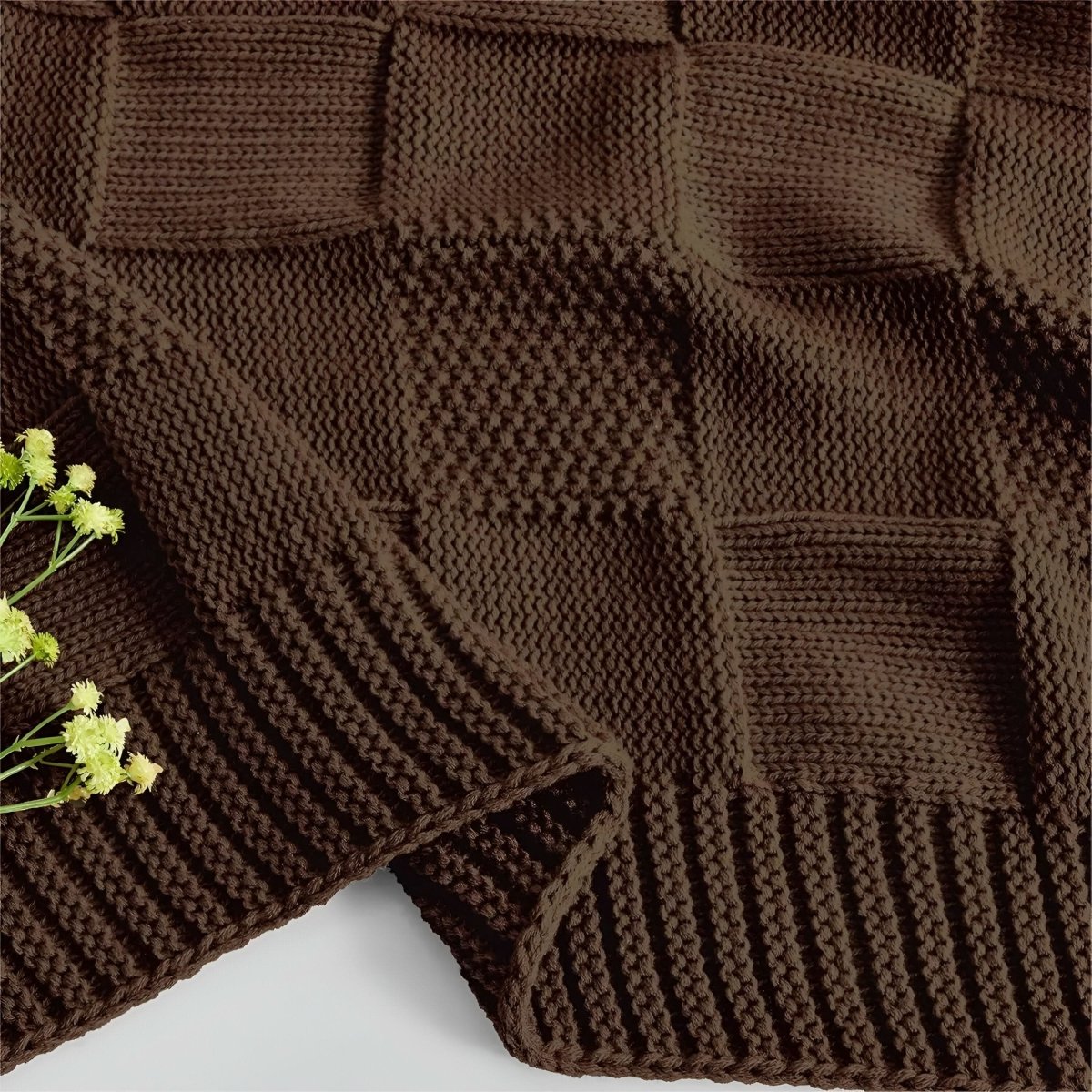 Strikket Plys Tæppe – Blødt Luksus Tæppe til Sofa & Soveværelse