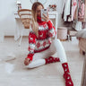Women's Christmas Sweater – Warm Winter Sweater with Reindeer & Snowflakes