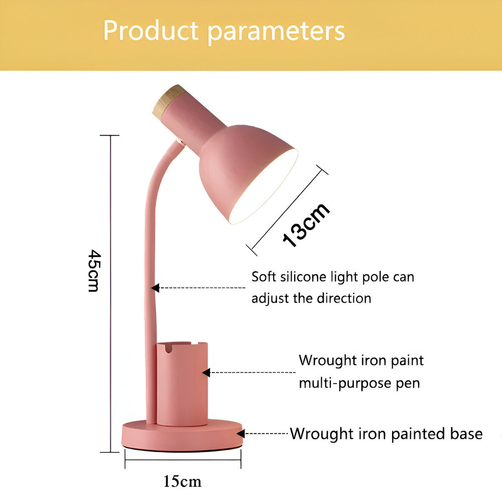 Multifunktionel skrivebordslampe – Med opbevaringsplads og mobilholder