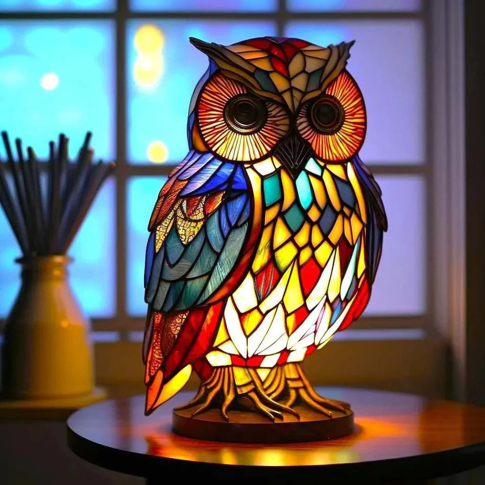 Kunstnerisk Bordlampe med Dyremotiver