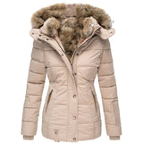 Ladies' winter jacket – Fitted parka with detachable hood