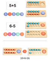 Træ Regnespil Sæt – Montessori Tælle- og Regnekort til Børn