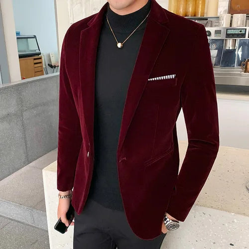 Velour Blazer til Herrer - Elegant og Komfortabel