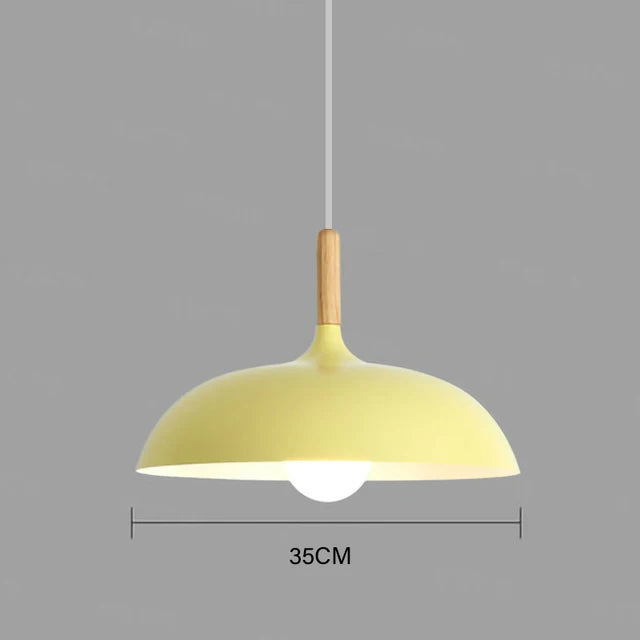 Moderne Skandinavisk Egetræ LED Loftlampe