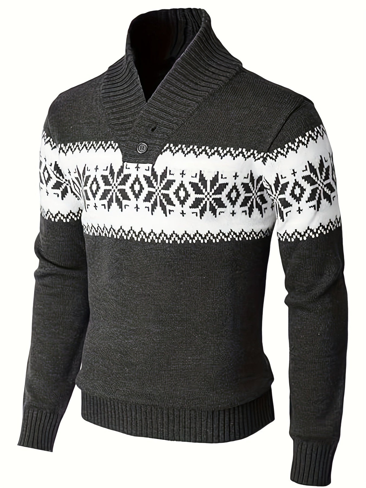 Herre vintertrøje med norsk mønster – varm jule- og vinter sweater