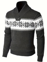Herre vintertrøje med norsk mønster – varm jule- og vinter sweater
