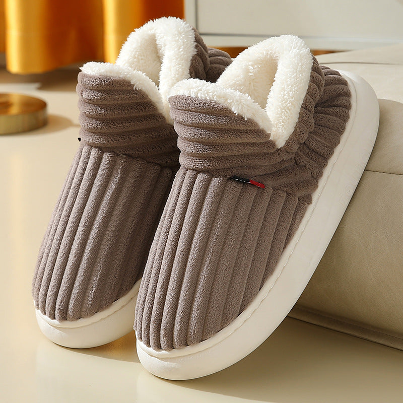 Warm ribbed knitted slippers – Comfortable slippers for the home