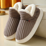 Warm ribbed knitted slippers – Comfortable slippers for the home