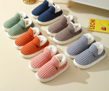 Warm ribbed knitted slippers – Comfortable slippers for the home
