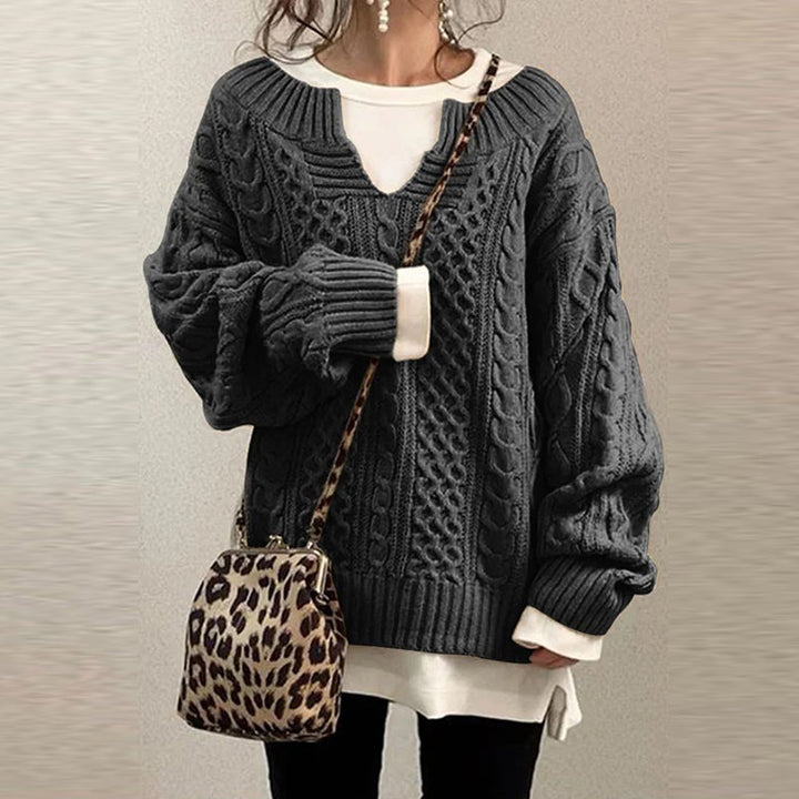 Ladies Oversized Cable Knit – Warm Cozy Knitted Sweater