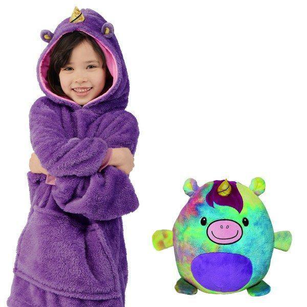 Children's Plush Hoodie – Warm Animal Poncho with Teddy Bear