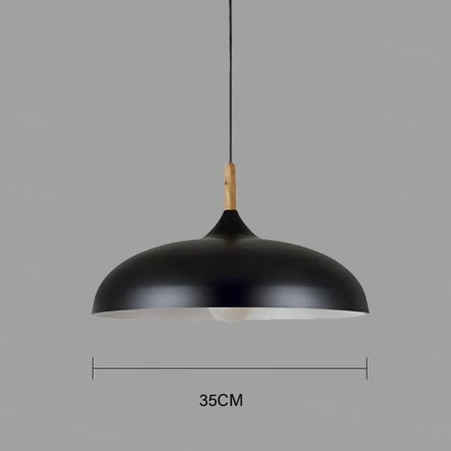Moderne Skandinavisk Egetræ LED Loftlampe