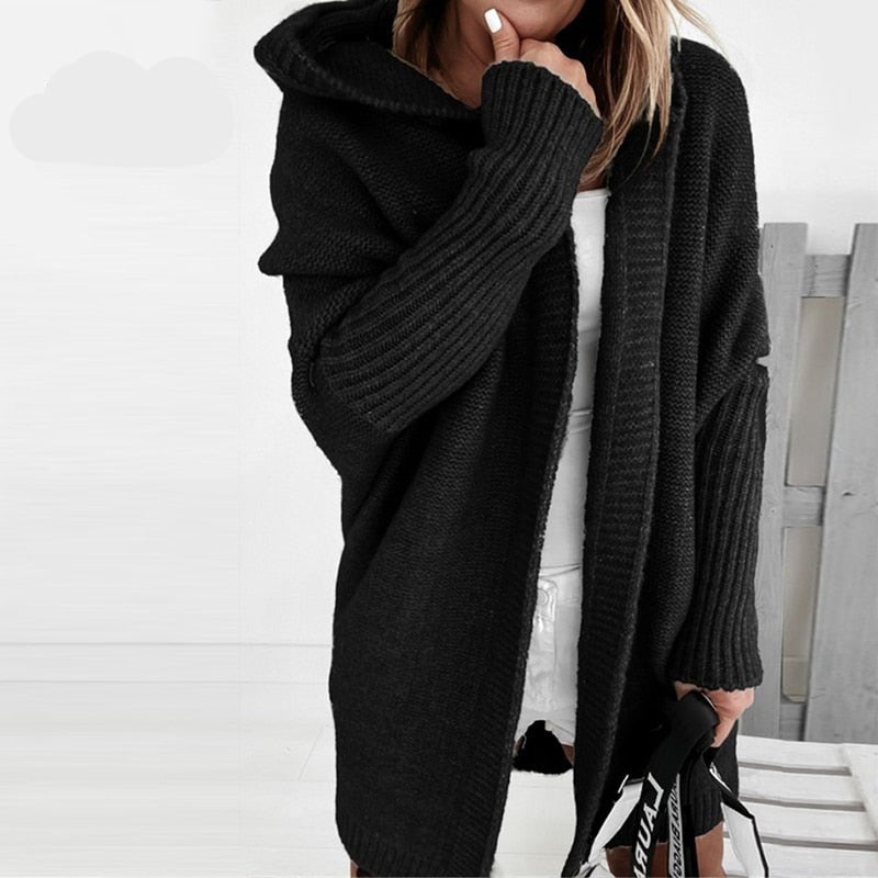 Krammende Oversized Cardigan med Hætte til Kolde Dage