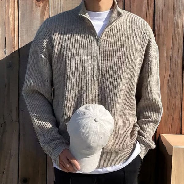 Klassisk Pullover med Plissé-Textur til Mænd