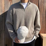 Klassisk Pullover med Plissé-Textur til Mænd