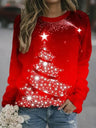 Women's Christmas Sweater – Winter Sweater with Reindeer Print