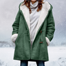 Women's winter jacket – Warm sherpa jacket with hood and toggle closure