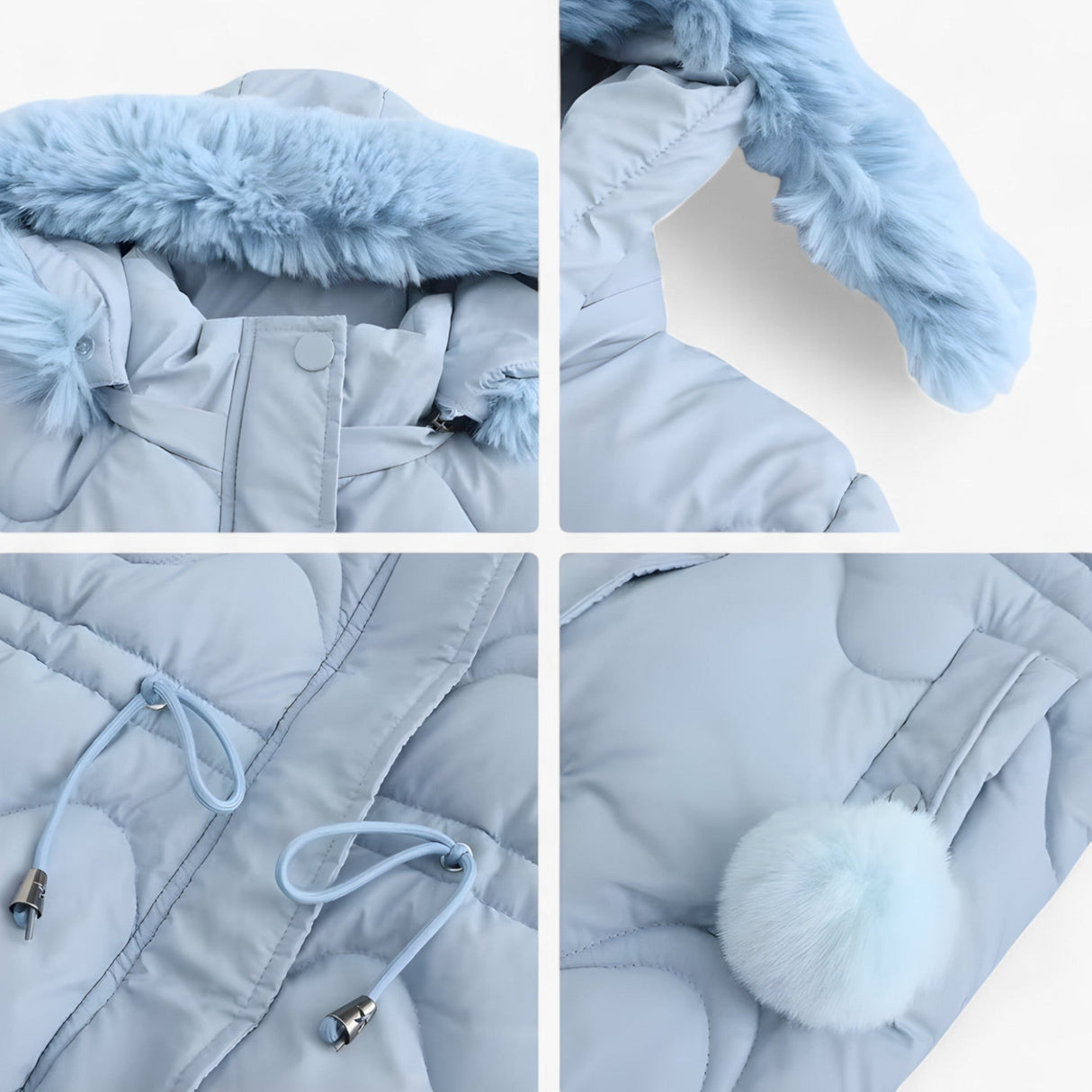 Ladies' Winter Jacket – Elegant Warm Jacket with Fur Collar and Hood